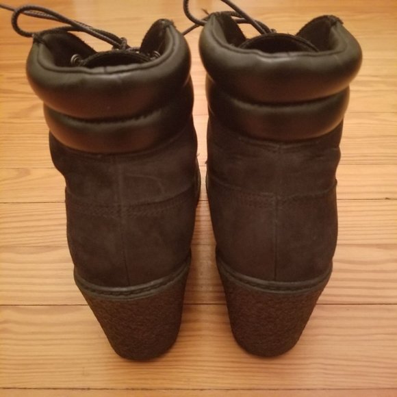 Timberland 10 Black Booties Wedge Ankle Boots Leather 6 in Chukka AMSTON - Picture 7 of 8